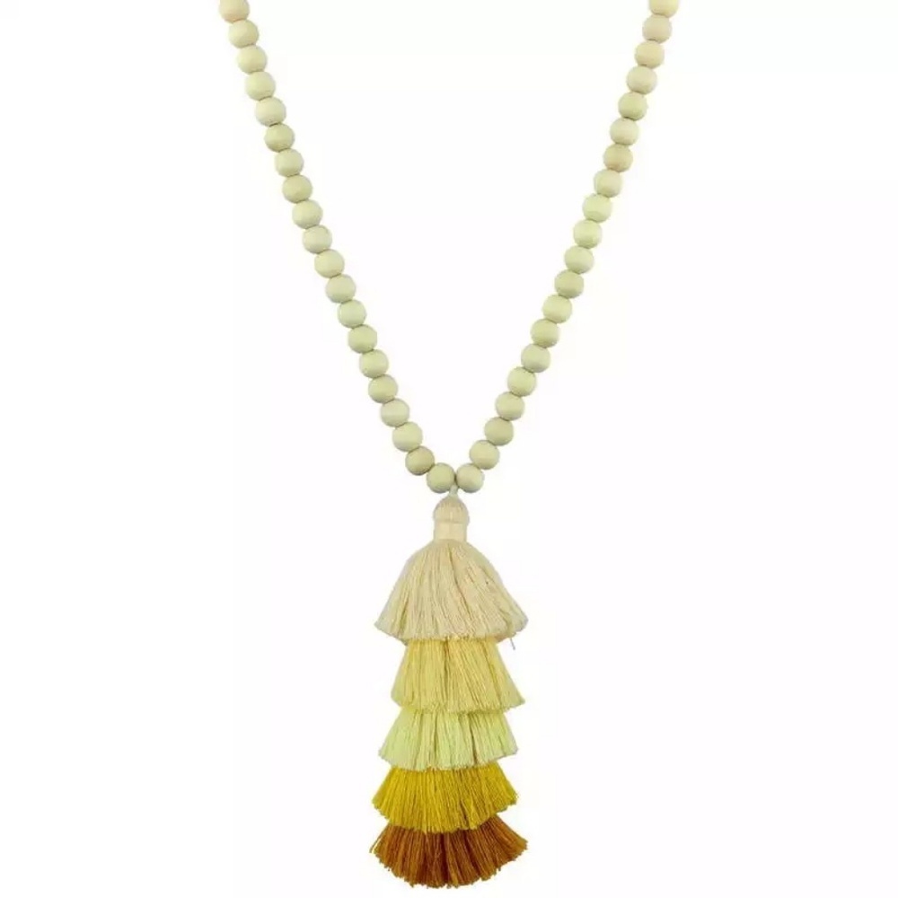 Sale! Mala Tassel Yoga Necklace multi colored - Picture 1 of 7